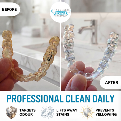 Retainer Cleaning Tablet Zahnschiene Reinigungstabletten - Zahnspangenreiniger für Retainer, Aligner Retainer Fresh