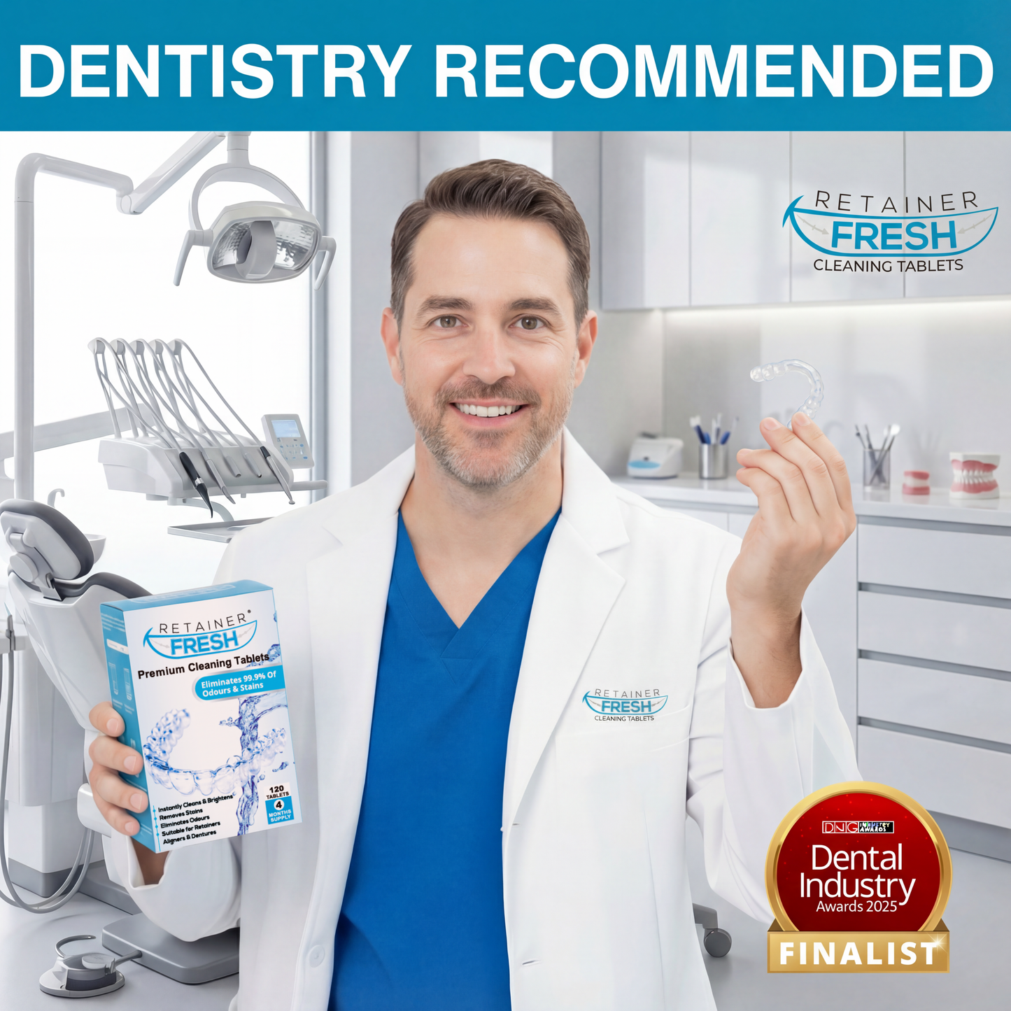 Retainer Cleaning Tablet Zahnschiene Reinigungstabletten - Zahnspangenreiniger für Retainer, Aligner Retainer Fresh