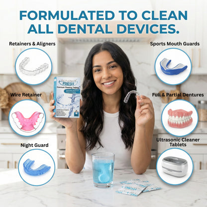 Retainer Cleaning Tablet Zahnschiene Reinigungstabletten - Zahnspangenreiniger für Retainer, Aligner Retainer Fresh