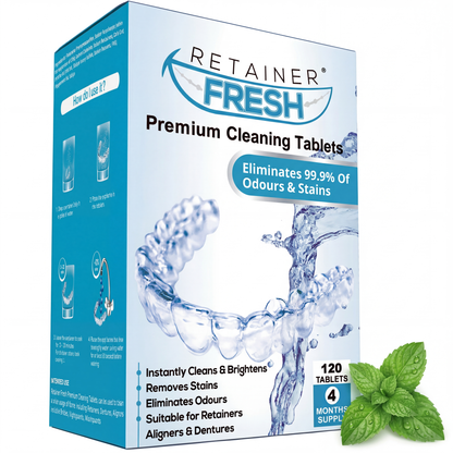 Retainer Cleaning Tablet Zahnschiene Reinigungstabletten - Zahnspangenreiniger für Retainer, Aligner Retainer Fresh