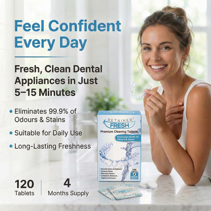Retainer Cleaning Tablet Zahnschiene Reinigungstabletten - Zahnspangenreiniger für Retainer, Aligner Retainer Fresh